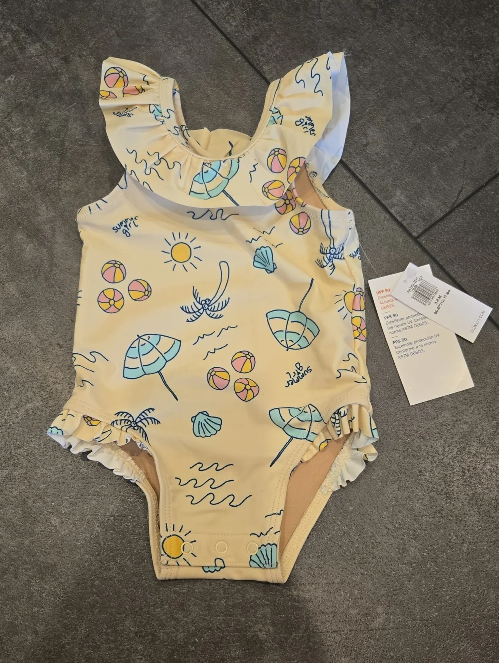 Old Navy Yellow One-Piece Swimsuit New With Tags 3-6 Month
